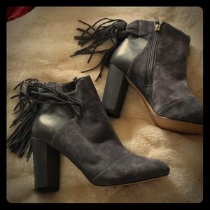 Grey suede booties
